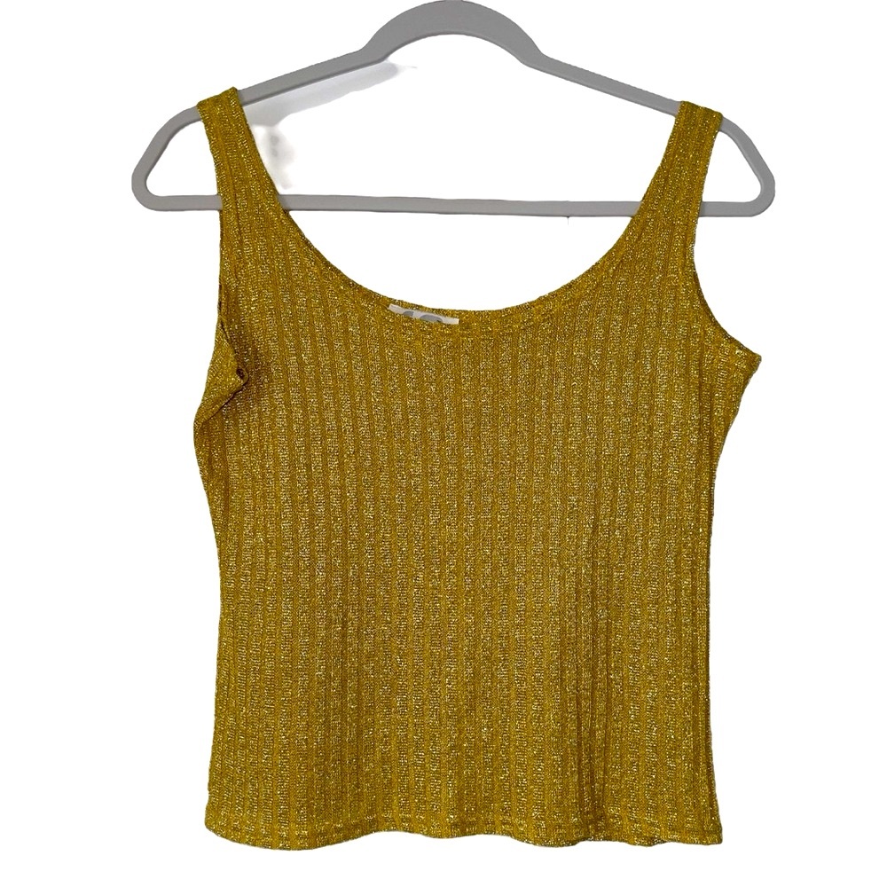 Gold Ribbed Women's Tank Top, Medium